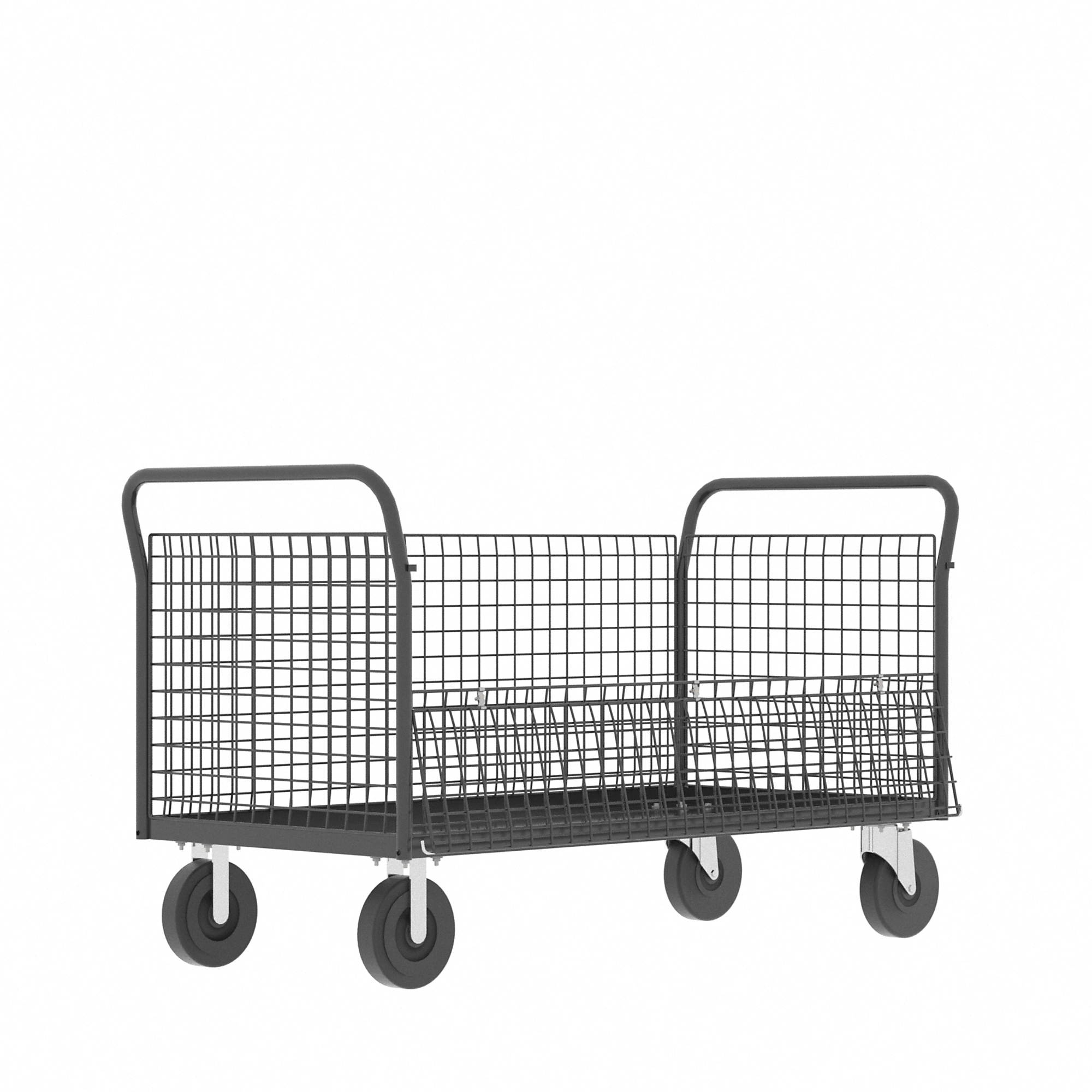 Valley Craft, 4-Sided Platform Cage Cart, Total Capacity 2000 lb, Material Steel, Model# F80119VCGY